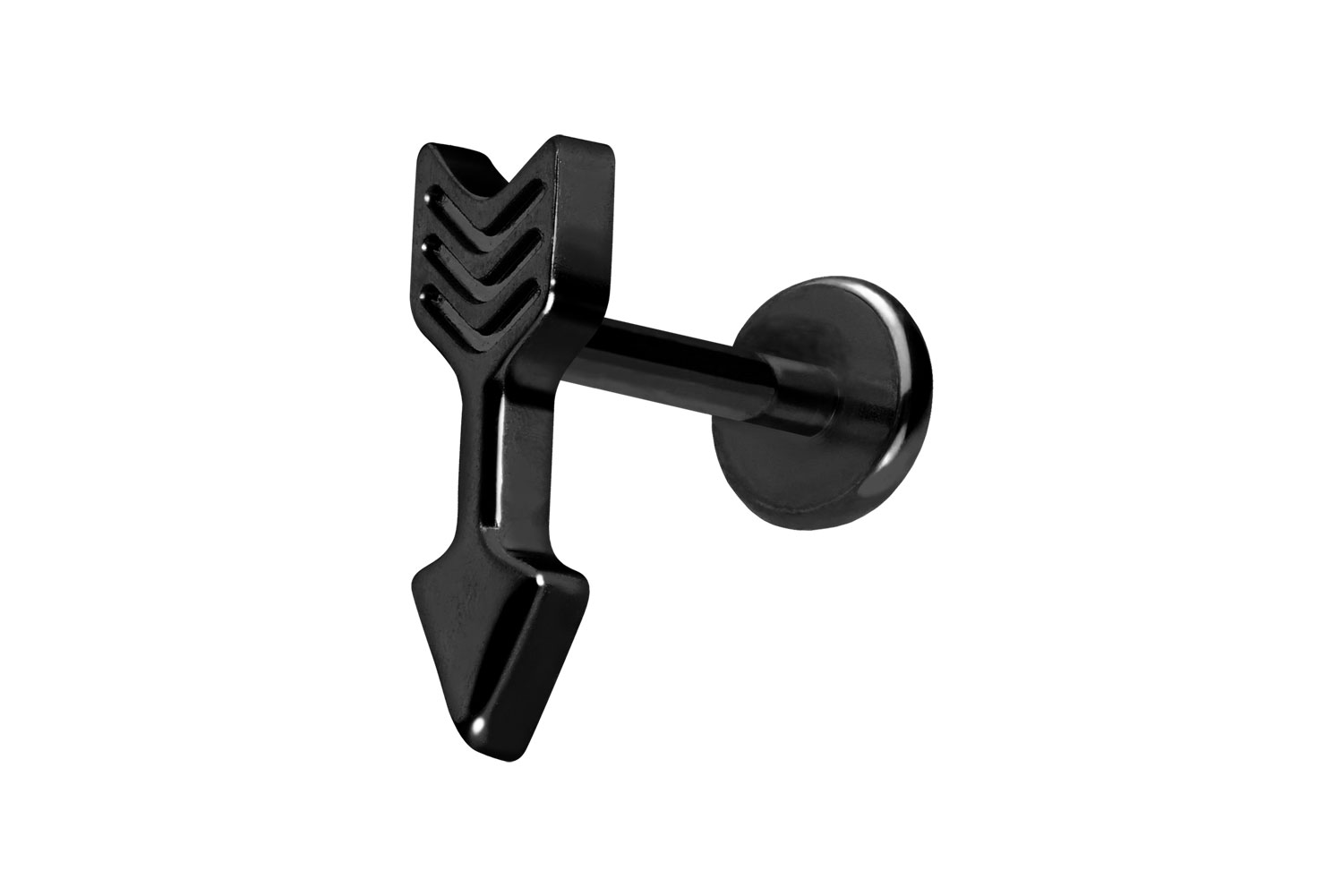 Titan Labret Piercing mit Push Fit PFEIL